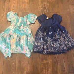 Monsoon‎ Aqua and Navy Kids Dress Duo Size 5